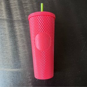 Dragon fruit studded Starbucks tumbler